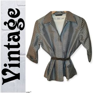 🎉🎉Host Pick🎉🎉 🌸4/$30🌸 NWOT MANTIES vintage checkered silk blazer